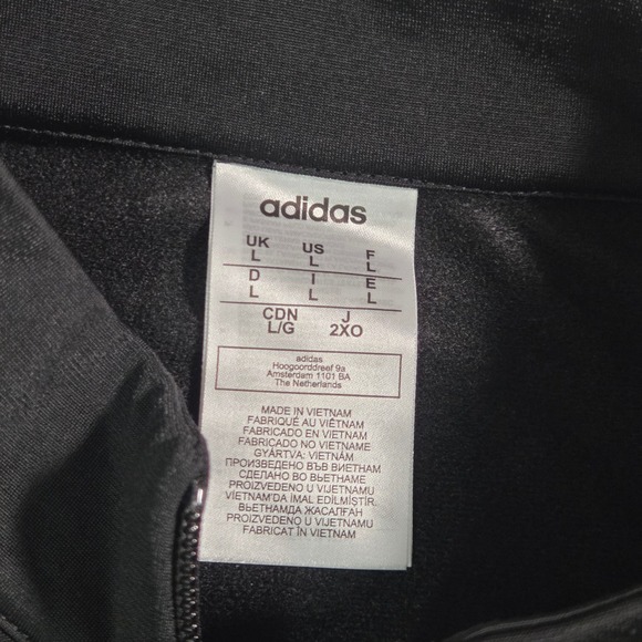 Adidas Track Jacket Blue White Stripes Mens Size L Athletic Full Zip - Picture 3 of 6